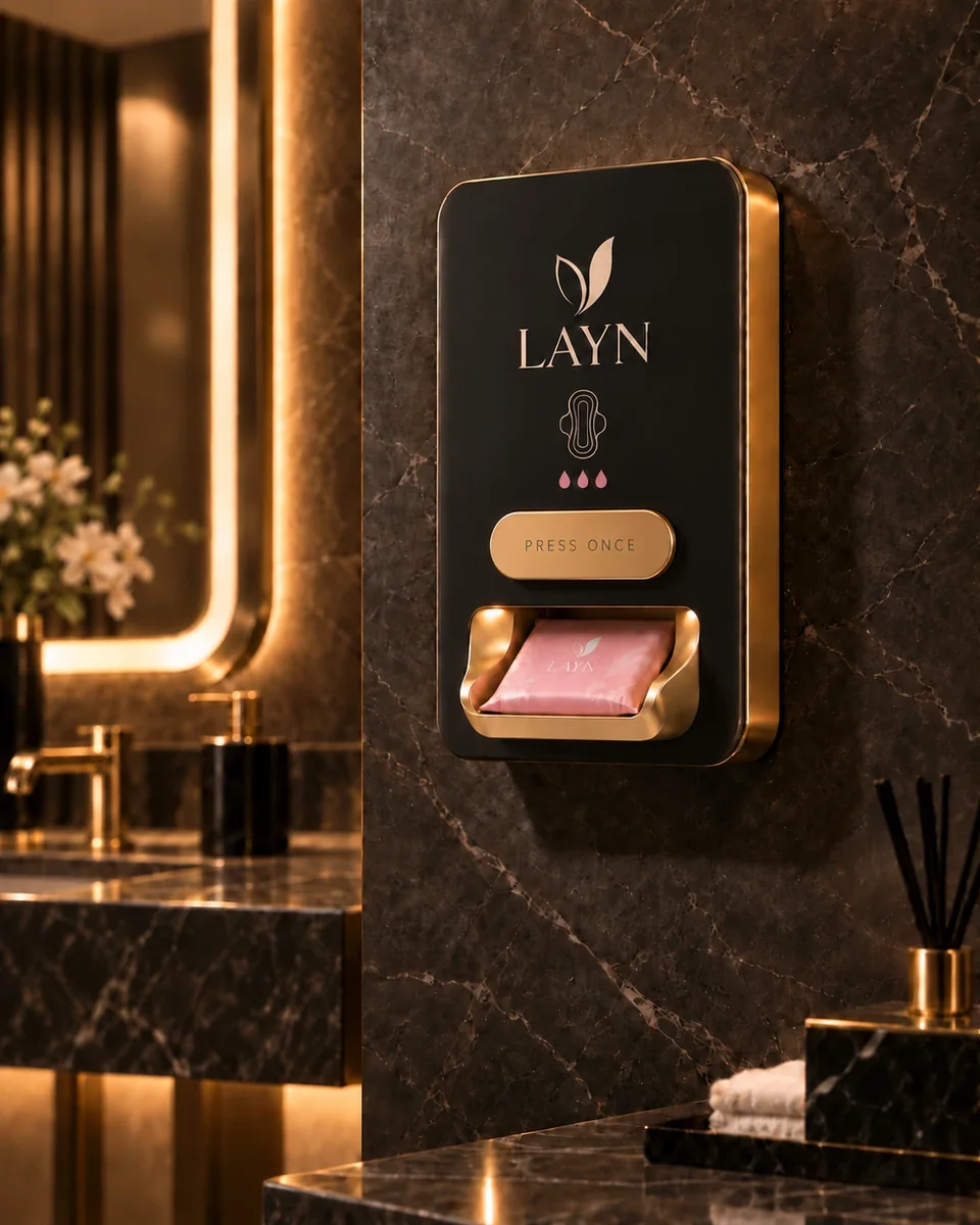 LAYN BOX i Matte Black på en mörk marmorvägg