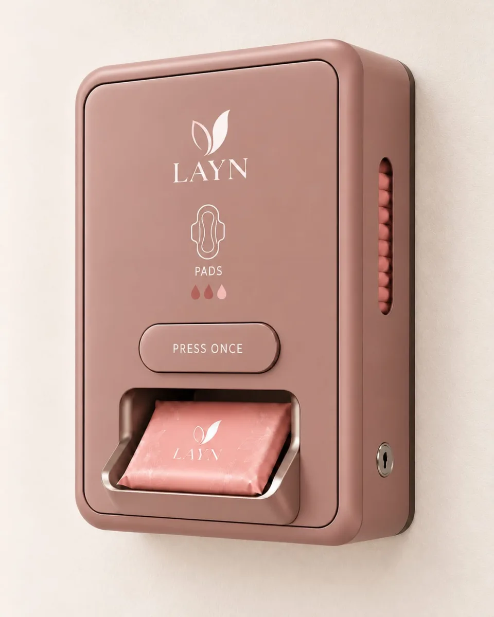 LAYN BOX i Dusty Rose på en ljus vägg