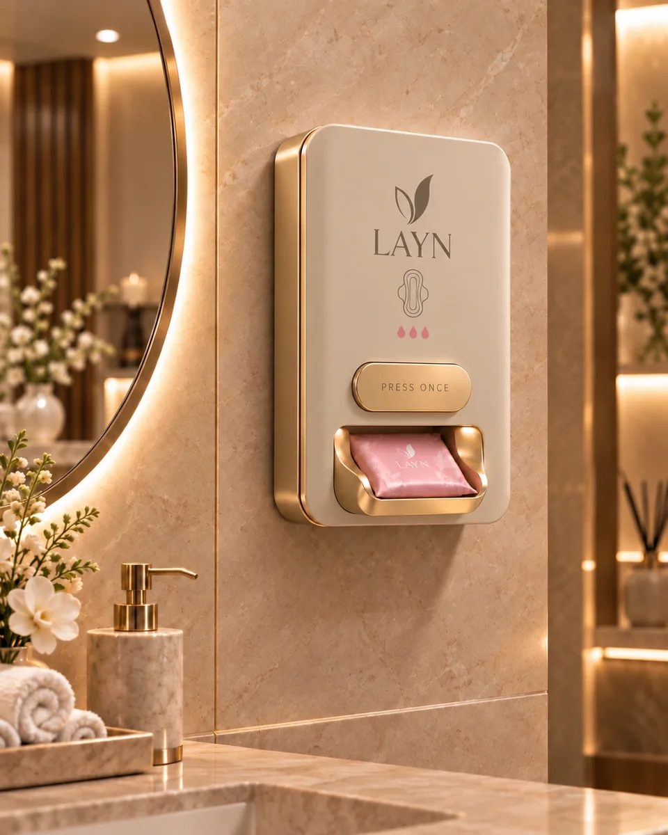 LAYN BOX i Sand bredvid en rund spegel